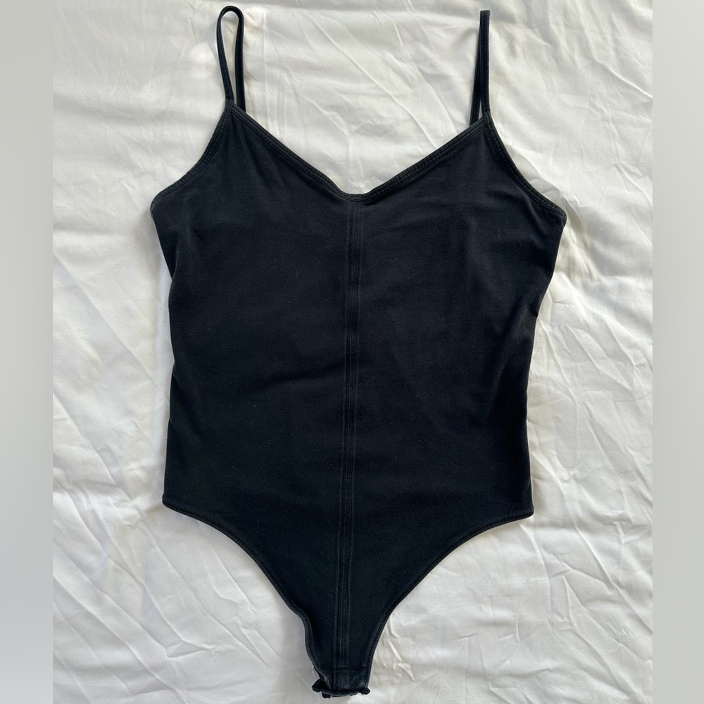 EVERLANE The Cami Bodysuit Thong Black Medium
